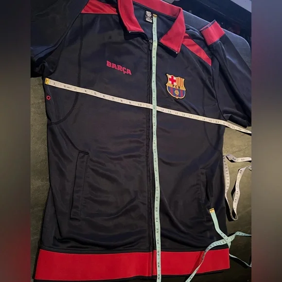 FC Barcelona Full Zip Track Navy Blue Jacket - Picture 8 of 15